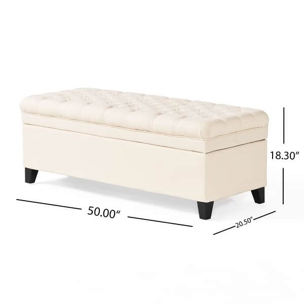 dimension image slide 0 of 3, Hastings Tufted Storage Ottoman Bench by Christopher Knight Home