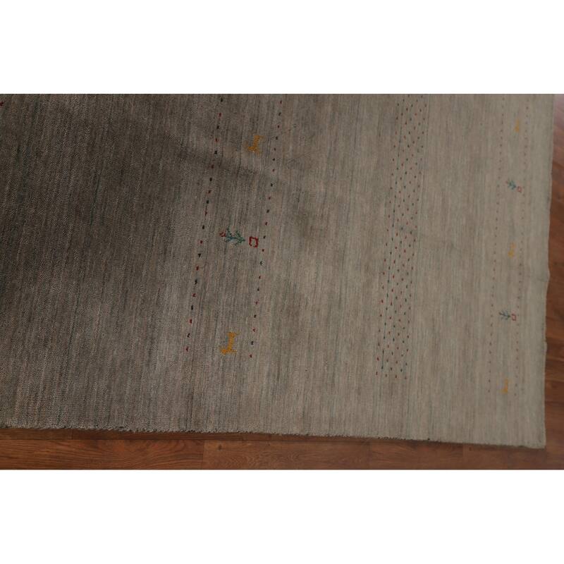 Tribal Gabbeh Indian Area Rug Hand-Knotted Wool Carpet - 7'10"x 9'10"