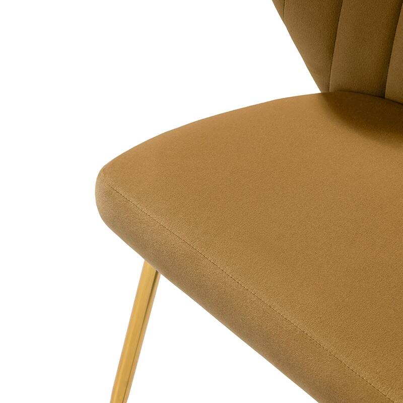 Aruna 20" Modern Velvet Tufted Back Accent Chair with Metal Legs by HULALA HOME