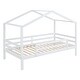 preview thumbnail 9 of 14, Twin Over Twin Bunk Bed with Playhouse Roof, Slide, and Ladder