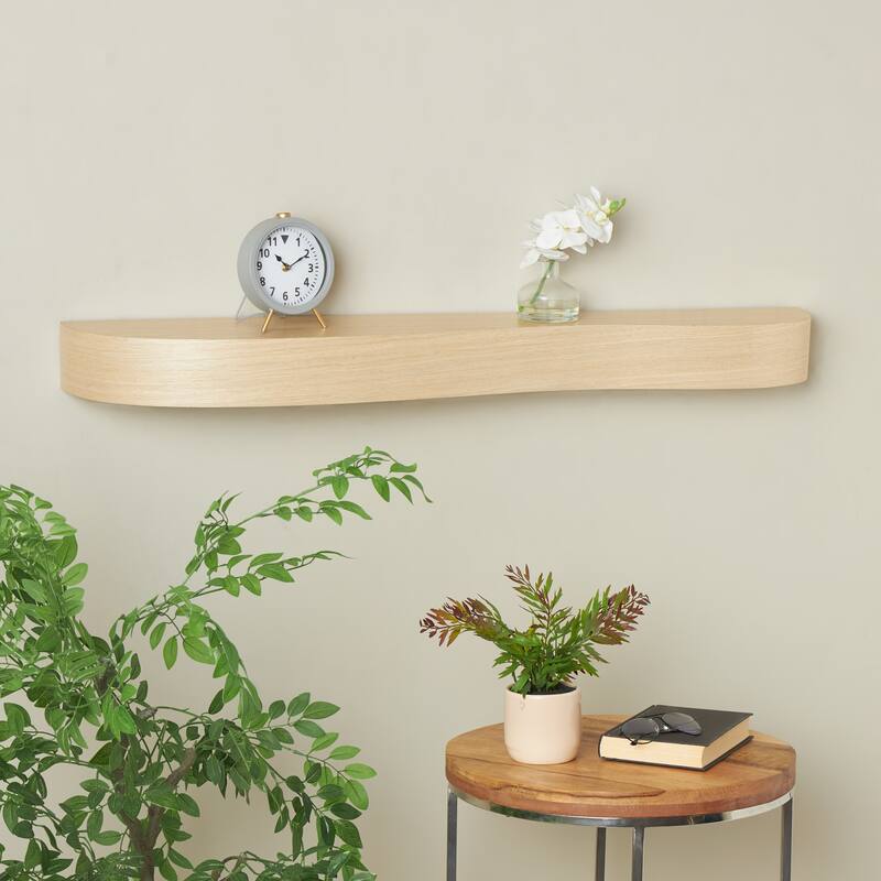 Black, Brown or Light Brown Wood Handmade Room Wall Shelf - Light Brown