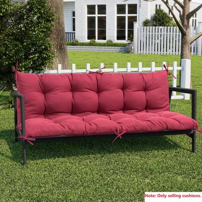 Porch Swing Cushions with Back Outdoor Bench Cushion, Patio Garden Bench 2-3 Seater Replacement Cushions
