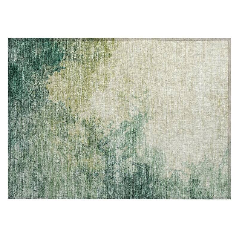 Machine Washable Indoor/ Outdoor Abstract Modern Chantille Rug