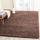 SAFAVIEH Laguna Shag Verdiana Solid Color 2-inch Thick Shag Rug - 8'6" x 12' - Brown
