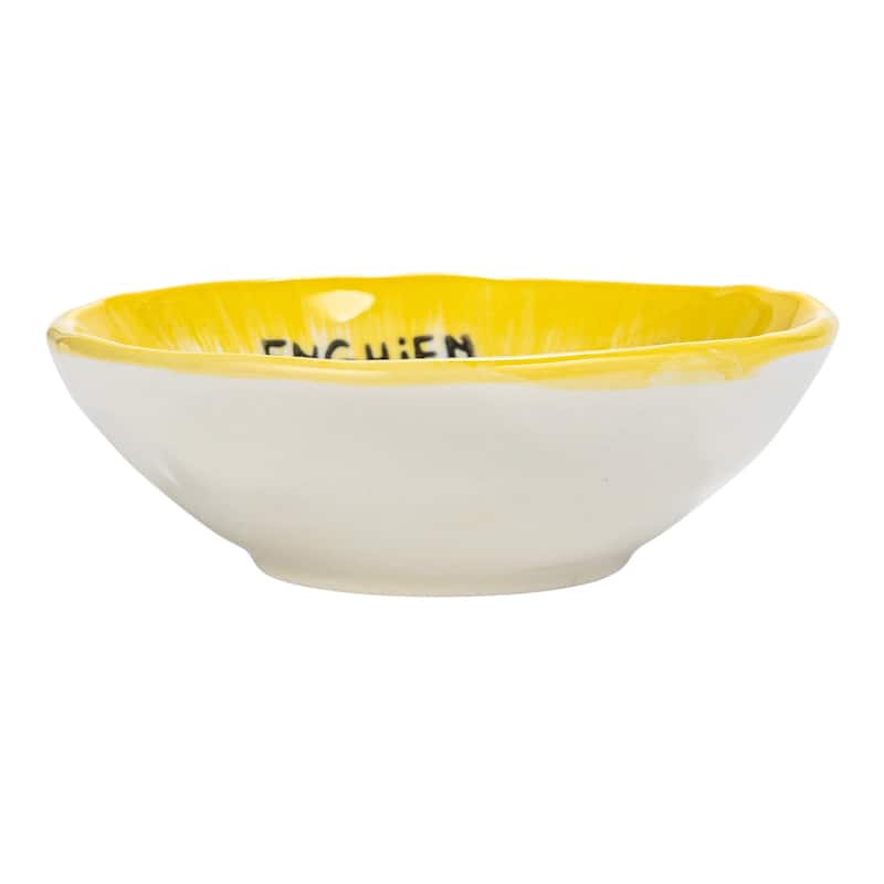 Stoneware Bowl Set with Casino Text - 4.5"L x 4.5"W x 1.5"H