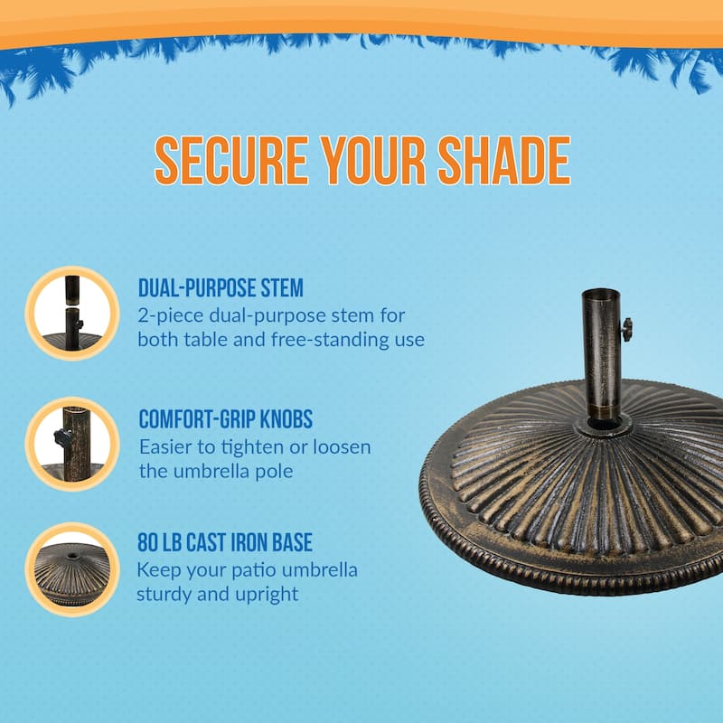 Island Umbrella Classic Cast Iron Umbrella Base in Bronze
