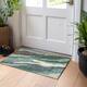 Machine Washable Indoor/ Outdoor Abstract Contemporary Chantille Rug - Sage - 1'8" x 2'6"