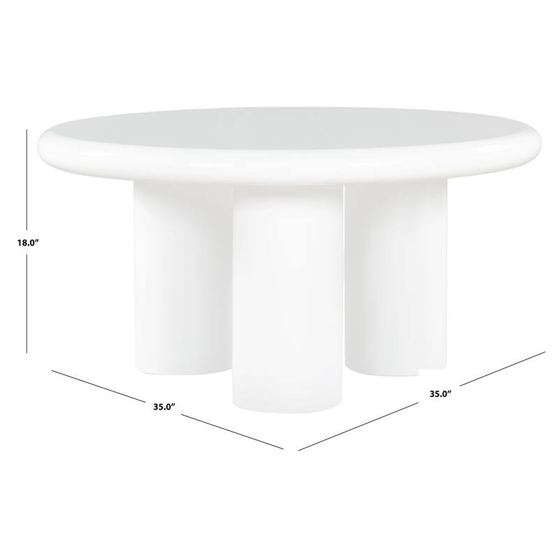 SAFAVIEH Couture Lollita Round Concrete Coffee Table - 35"W x 35"D x 18"H