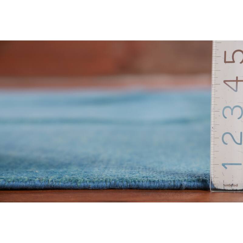 Hand Knotted Oriental 100% Wool Carpet Modern Solid Navy Blue & Blues Gabbeh Area Rug - 9' 9'' X 9' 9''