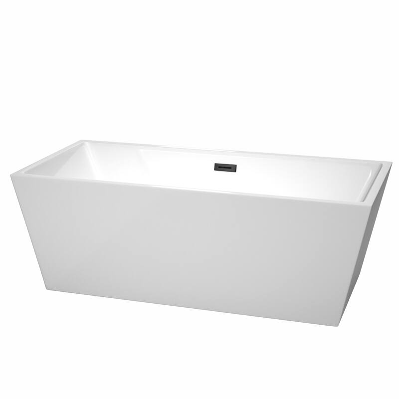 Wyndham Collection Sara 67" Free Standing Acrylic Soaking Tub with