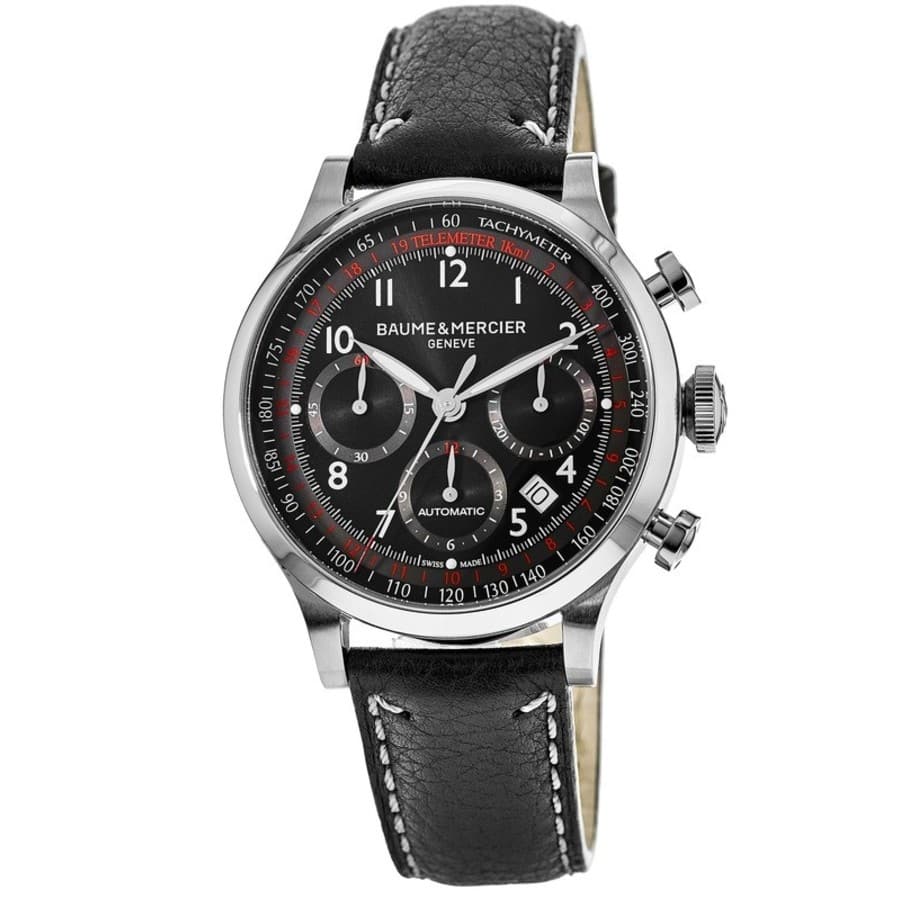 Baume and Mercier Capeland Men's Watch - Black Face, Black Band