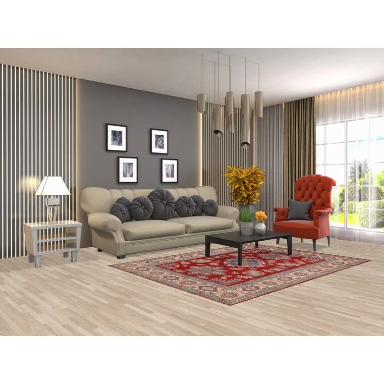 Traditional Kazak Area Rug Hand-Knotted Wool Carpet - 5'1" x 7'0"