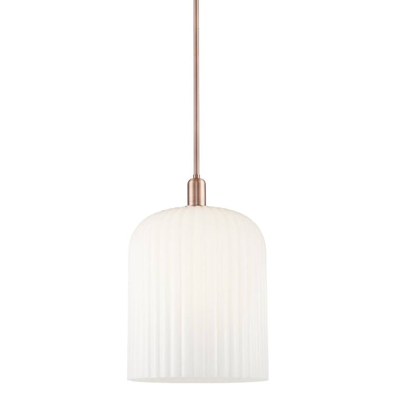 Innovations Lighting 716-3S-18-12 Bridal Veil Pendant Bridal Veil 3 - Antique Copper / Gloss White