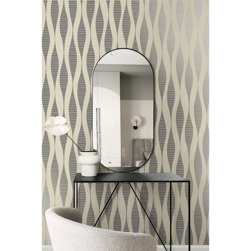 Seabrook Designs Harmony Ikat Waves Non-Woven Unpasted Wallpaper