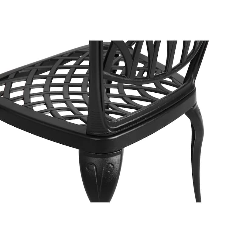 Aluminum Bistro Table and Chairs Set wUmbrella Hole(2 Chairs 1 Table)