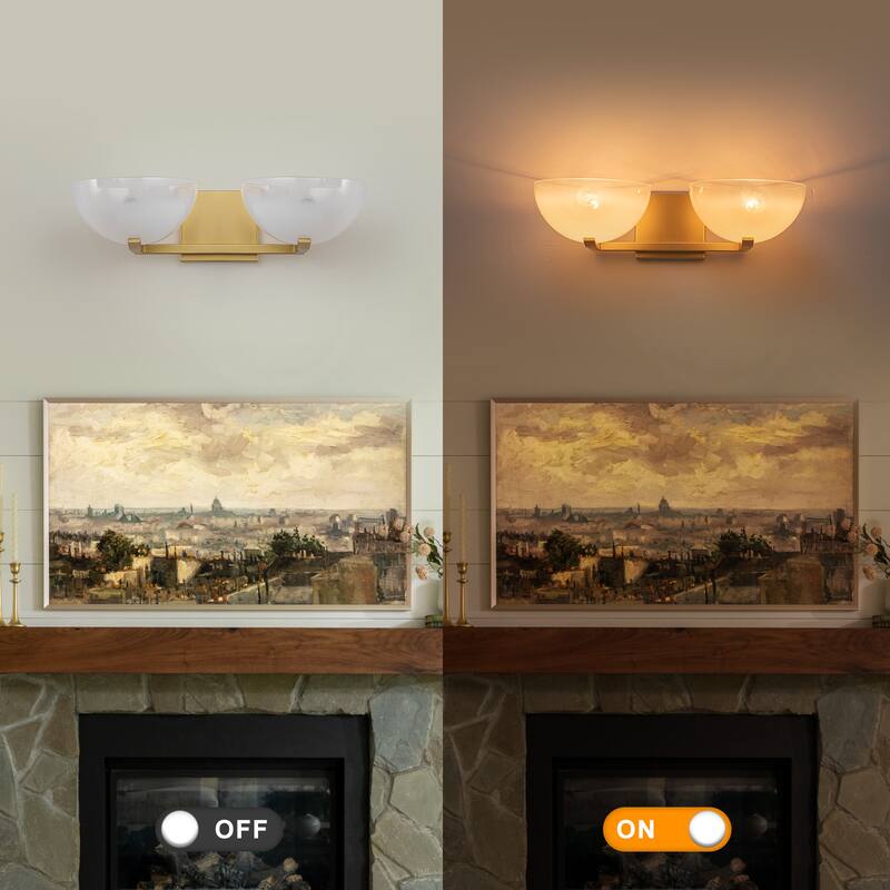 Modern Bowl-Shape Vanity Lights with Gradient White Glass Shades