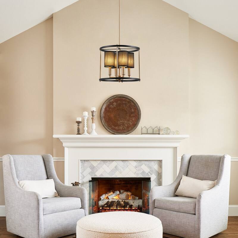 Dimmable Lantern Drum Chandelier Classic Drum Chandelier - 4-Light