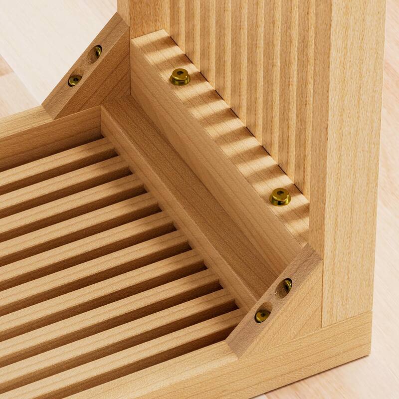 Rustic Solid Wood Bench - Triangular Support Design