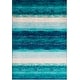 preview thumbnail 2 of 8, Nurzhan Teal Contemporary Striped Area Rug - 8'10" x 12'9" - 8'10" x 12'9"