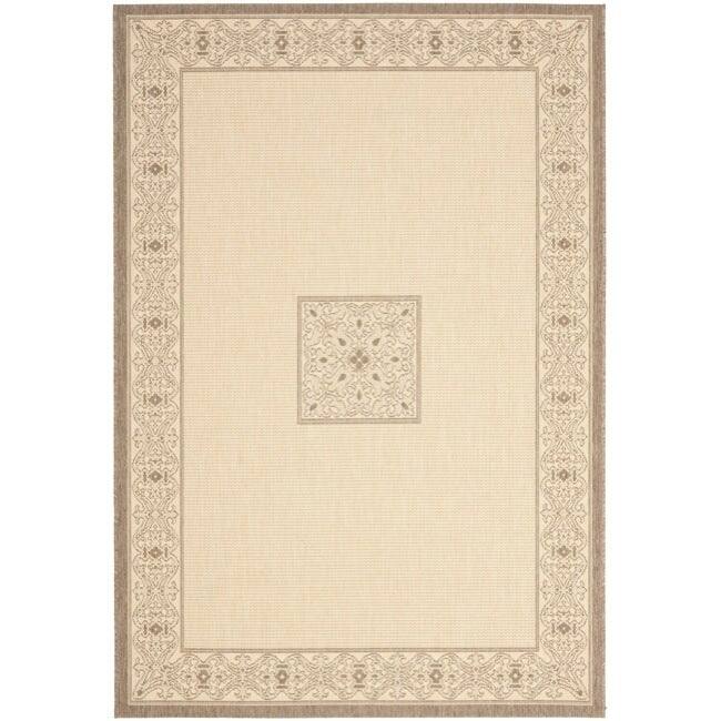 SAFAVIEH Courtyard Resorts Indoor/ Outdoor Waterproof Patio Backyard Rug - 5'3" x 7'7" - 5'3" x 7'7" - Natural/Brown