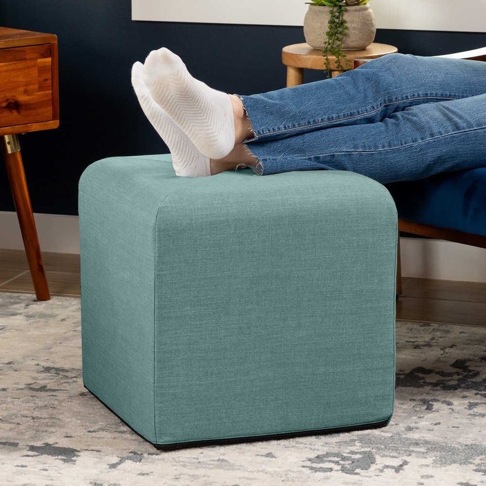Jaxx Monroe Square Foam Ottoman with Stain Resistant Performance Fabric
