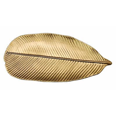 Botanic Collection Titanium Porcelain Leaf Plate 16.25"