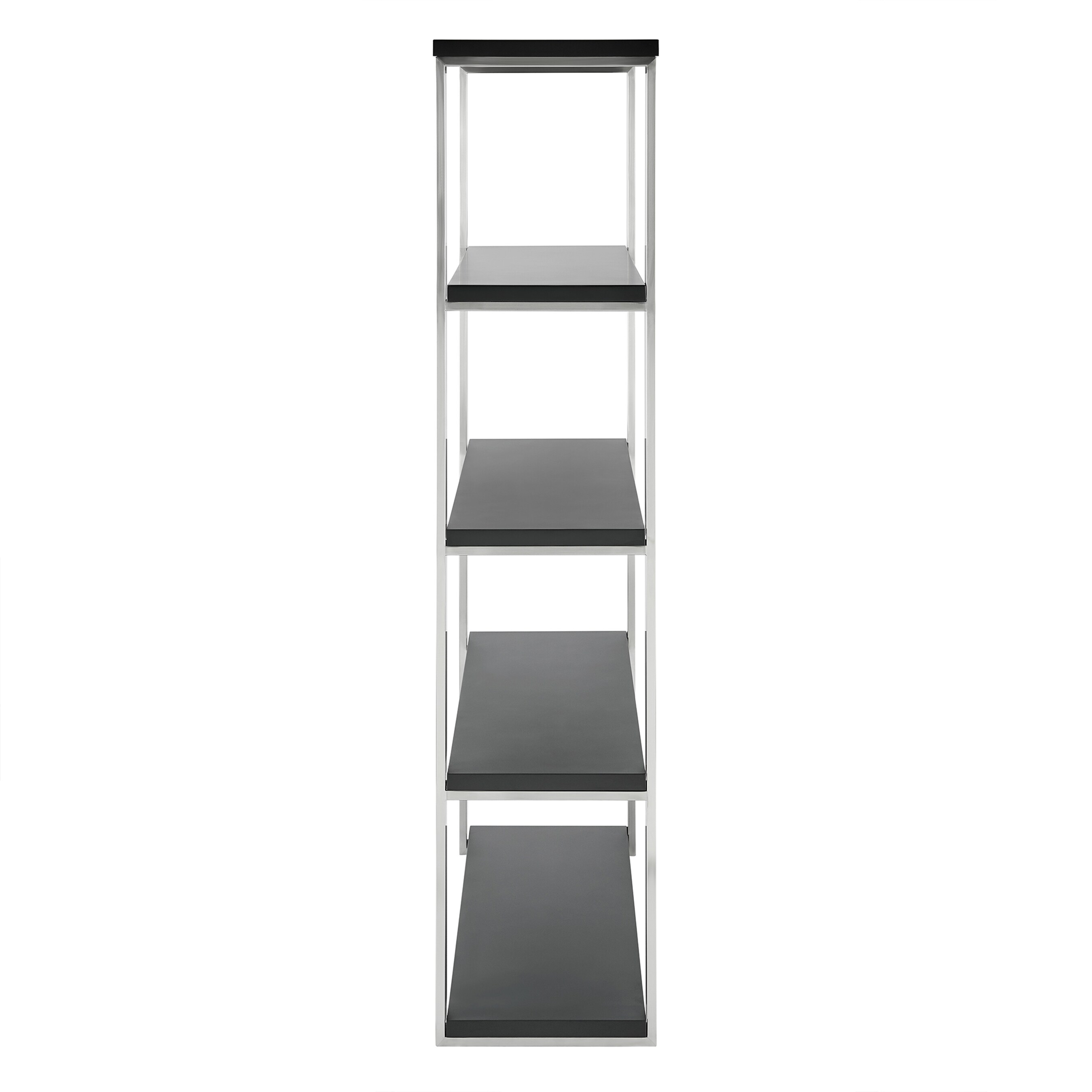 Dillon 40 Inch Shelf Shelving Unit with Matte Anthracite Shelves and Brushed Stainless Steel Frame N A Bed Bath Beyond 35981437