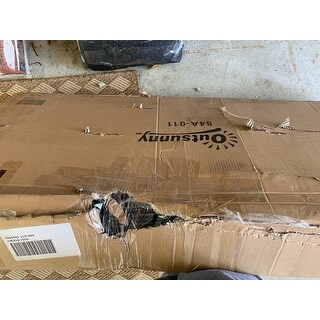 Outsunny Two Person Outdoor Mesh Fabric Patio Double Glider Chair with Center Table