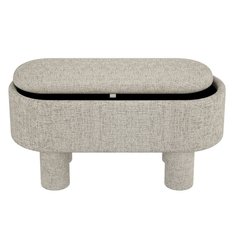 Modern Fabric Storage Ottoman Bench