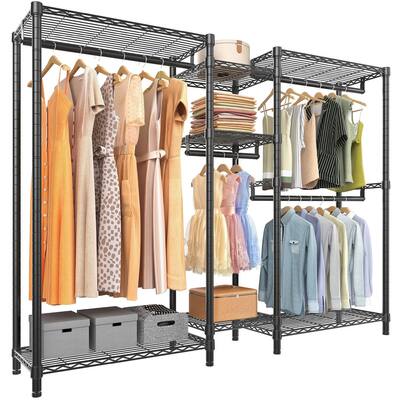 V6 Wire Garment Rack Heavy Duty Clothes Rack for Hanging Clothes, Metal Closet Wardrobe Rack, 71.2" L x 14.6" W x 76.4" H,Medium