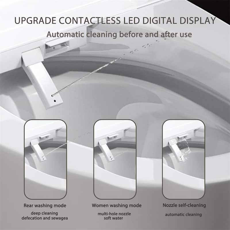 One Piece Smart Bidet Toilet with Warm Air Dryer and Heated Seat
