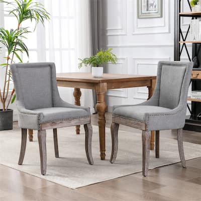 Clihome Set of 2 Thickened Fabric Dining Chair