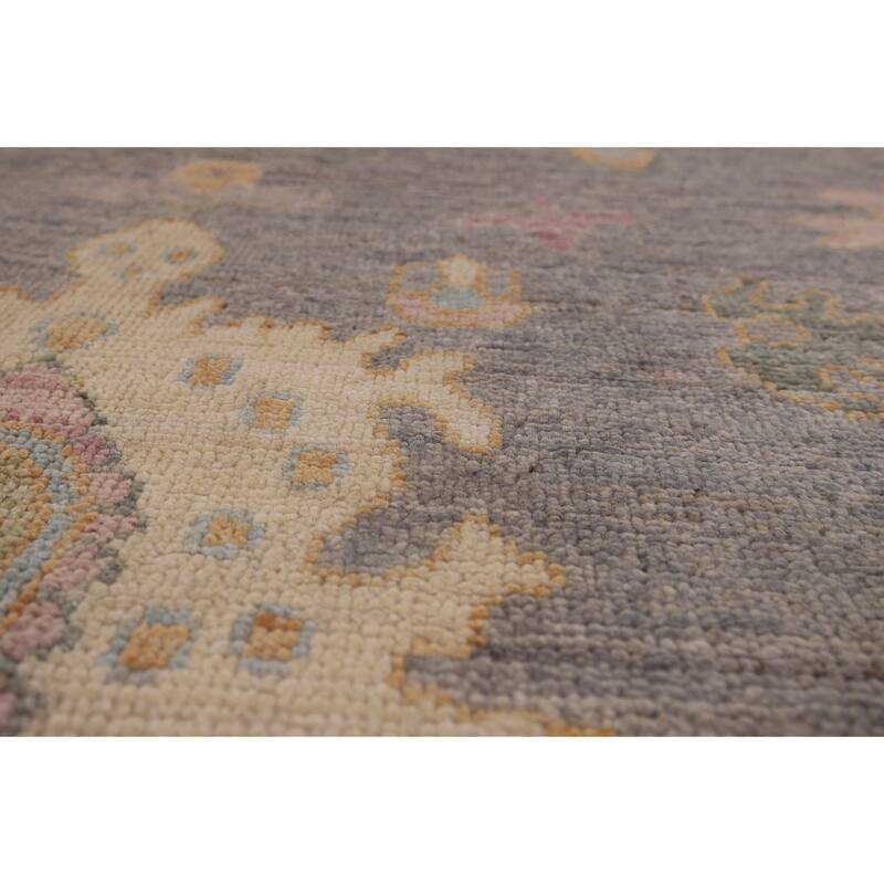Floral Oushak Vegetable Dye Area Rug Handmade Wool Carpet - 8'4" x 9'9"