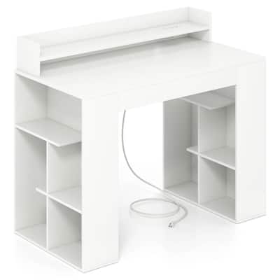 Costway 43" Home Office Desk with Power Outlets Monitor Shelf - See Details