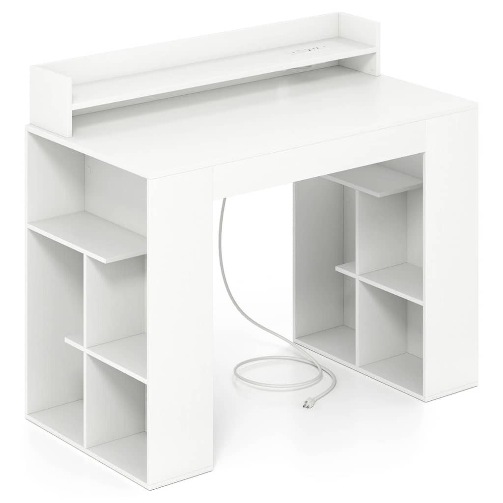 Costway 43" Home Office Desk with Power Outlets Monitor Shelf - See Details