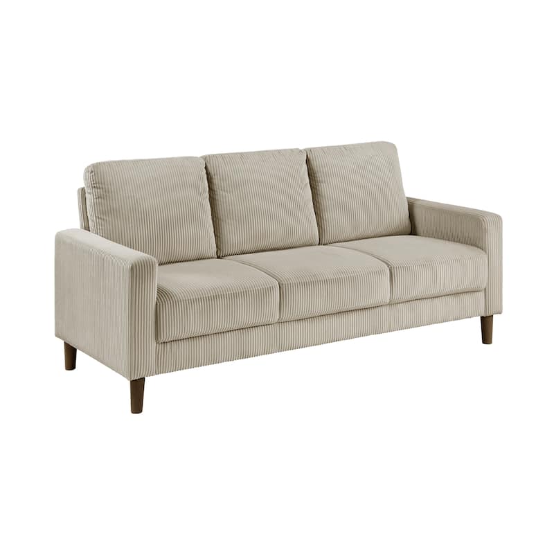 Caspian Corduroy 3-Piece Living Room Set - Wood Finish Exposed Feet