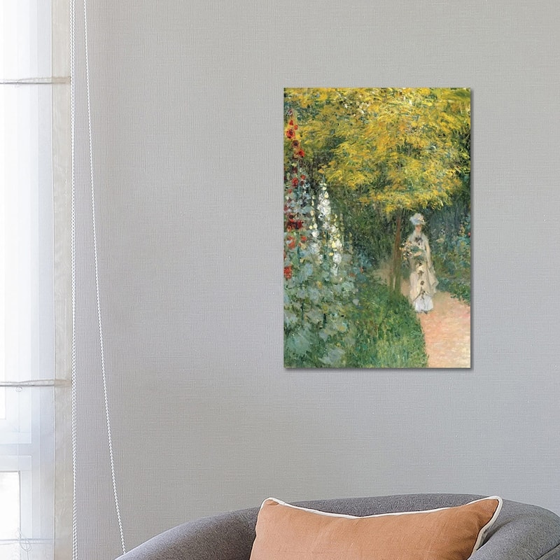 iCanvas "Rose Garden, 1876 " by Claude Monet Canvas Print - 26x18x1.5