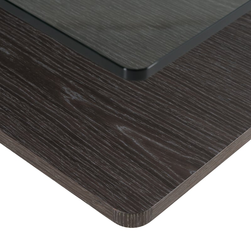 Modrest Clarion Modern Grey Elm & Glass Coffee Table