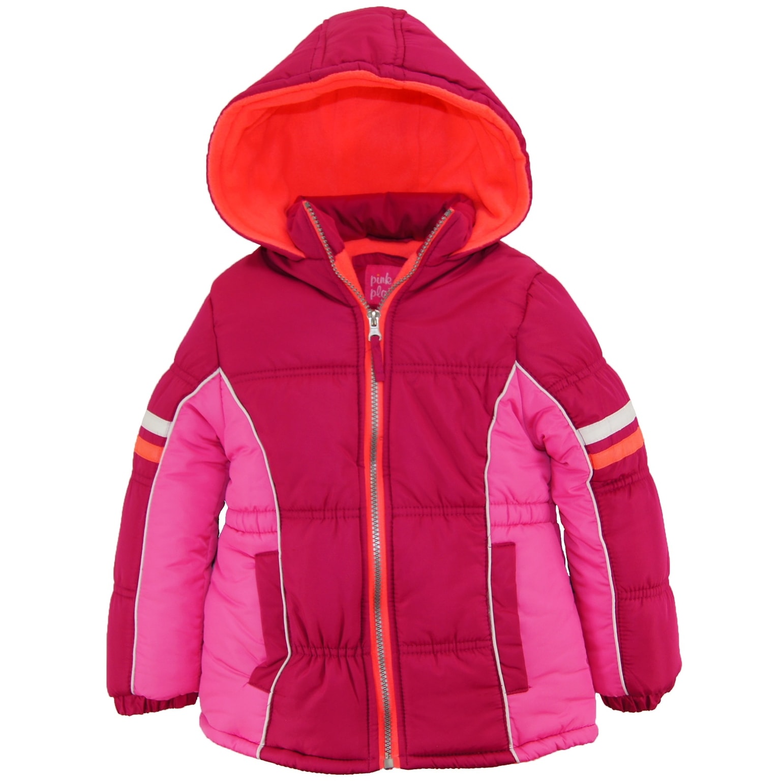 Pink Platinum Girls Colorblock Active Puffer