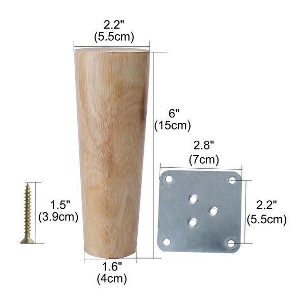 Shop 6 Wood Furniture Leg Chair Desk Feet Round Leg Replacement Set Of 2 Wood Color Overstock 26634248