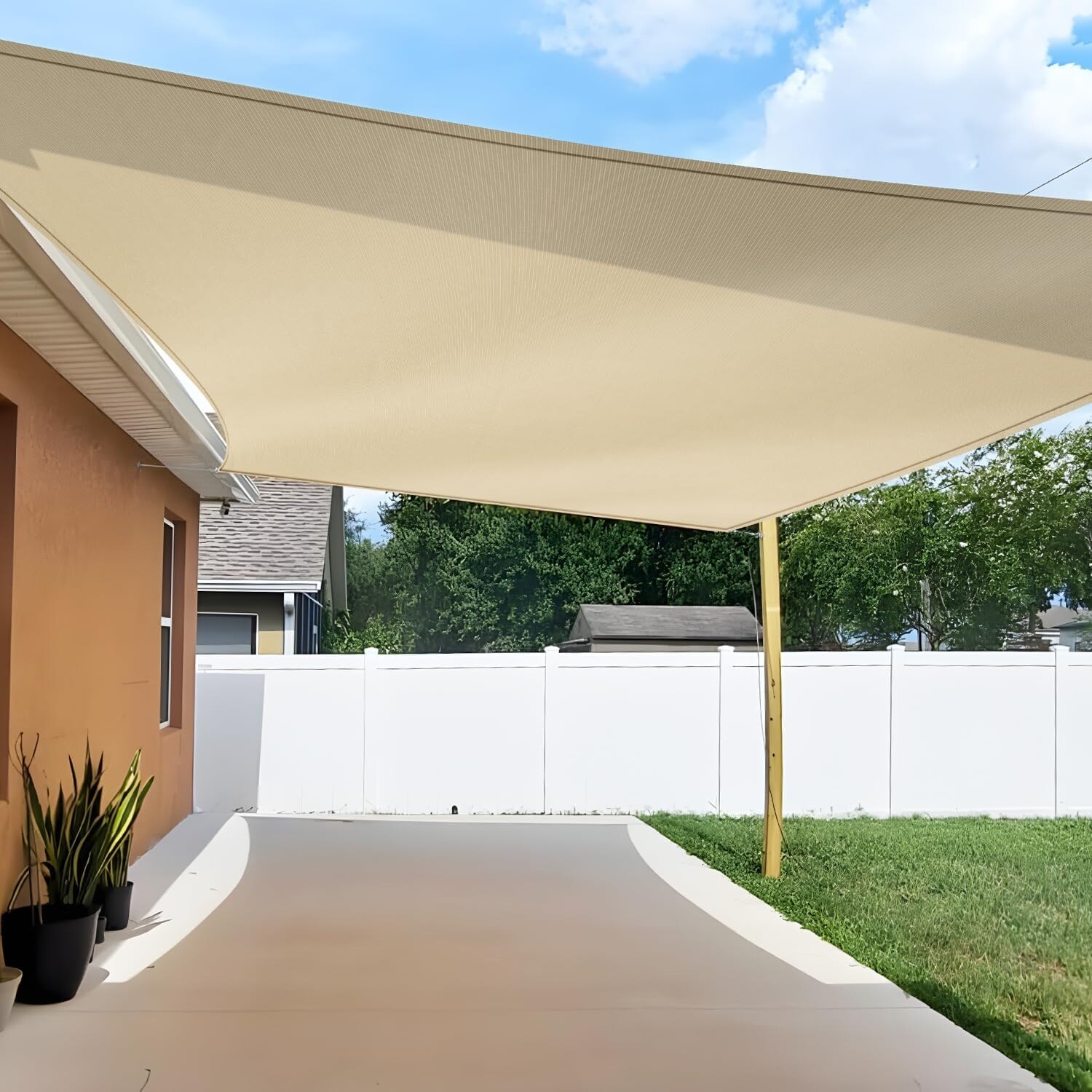 24'x24' Rectangle Sun Shade Sail Canopy with UV Protection for Outdoor Patio Garden Deck