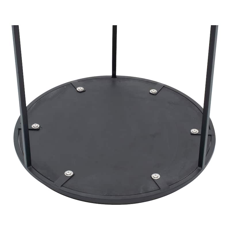 NADAAL STUDIOS Julius - Lavastone with Iron Base Accent Tables in Black - Set of 2