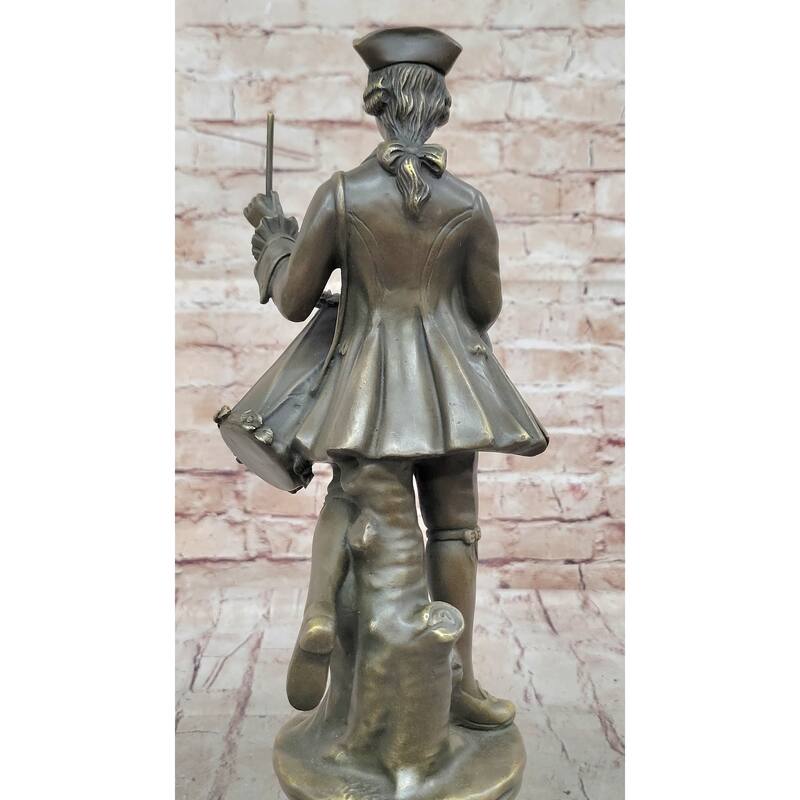 American Revolutionary War Drummer - Bronze Metal Figure Statue Sculpture Original Art By Milo