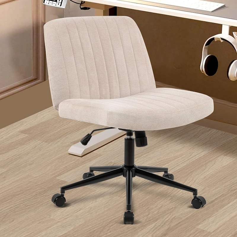 Home Office Desk Swivel Chair - Beige Wheels
