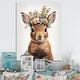 preview thumbnail 1 of 6, Designart 'Cute Baby Rabbit With Floral Crown I' Animals Canvas Wall Art