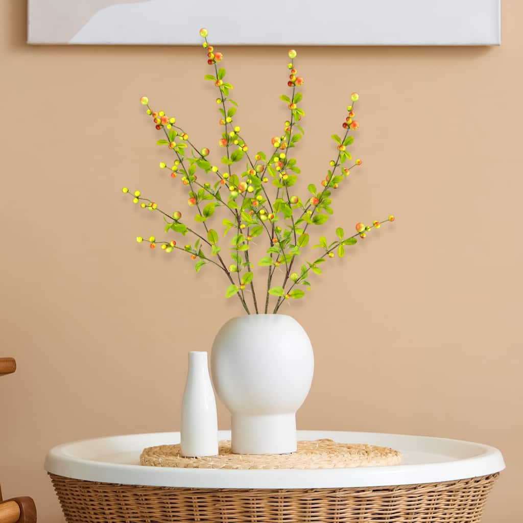 Berry Branch Artificial Sprays - 34" - Green and Brown - Set of 6
