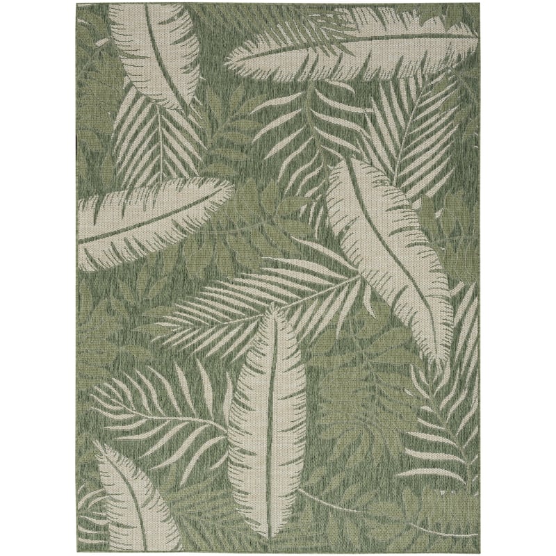 Nourison Garden Oasis Indoor/Outdoor Nature Area Rug - 5'x7' - Green/Ivory
