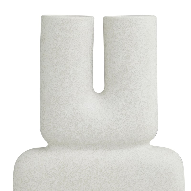 Ceramic Abstract U-Shaped Decorative Vase - White - Roche River Decor
