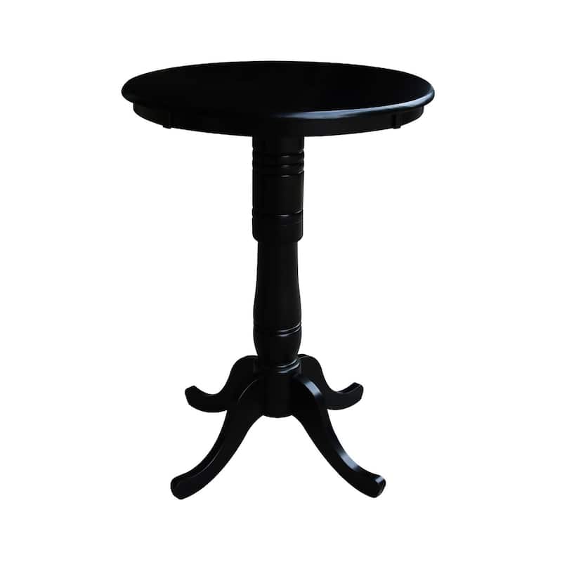 Round Pedestal Dining Table - Solid Wood Table for Kitchen, Dining Room, Breakfast Nook - 30
