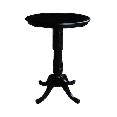 Round Pedestal Dining Table - Solid Wood Table for Kitchen, Dining Room, Breakfast Nook - 30